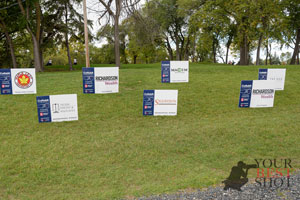 Socially distanced Sponsors' signs