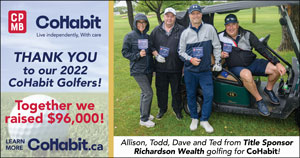 Allison, Todd, Dave and Ted from Title Sponsor Richardson Wealth golfing for CoHabit